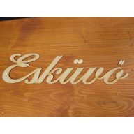 Natúr fa - "Esküvő" felirat írott 9,5x37cm – esküvői dekorációhoz