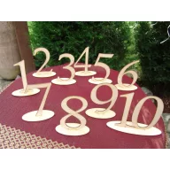 Natúr fa - Asztalszám 1-10-ig 15cm 10db/csomag – festéshez, dekorációhoz