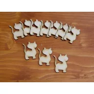 Natúr fa - Macska 3x4cm 10db/csomag – festéshez, dekorációhoz