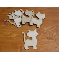Natúr fa - Macska 8x10,5cm 5db/csomag – festéshez, dekorációhoz