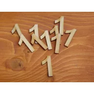 Natúr fa - Számok 1-es 3cm 10db/csomag – festéshez, dekorációhoz