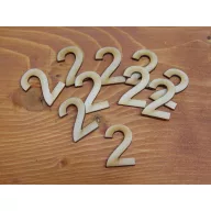 Natúr fa - Számok 2-es 3cm 10db/csomag – festéshez, dekorációhoz