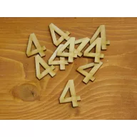 Natúr fa - Számok 4-es 3cm 10db/csomag – festéshez, dekorációhoz