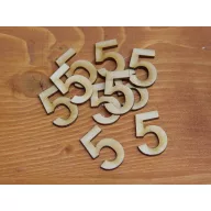 Natúr fa - Számok 5-ös 3cm 10db/csomag – festéshez, dekorációhoz