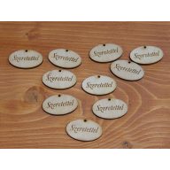 Natúr fa - "Szeretettel" gravírozott ovál tábla 10db/csomag – festéshez, dekorációhoz