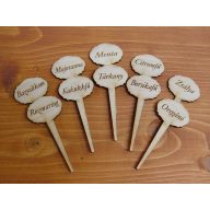 Natúr fa - Táblák fűszernövények beszúrós 4x9cm 10db/csomag – festéshez, dekorációhoz