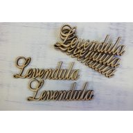 Natúr fa - "Levendula" felirat 9,5cm 5db/csomag – nyári dekorációhoz