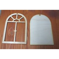 Natúr fa - Ablakkeret hátlappal 11,5x17cm – festéshez, dekorációhoz