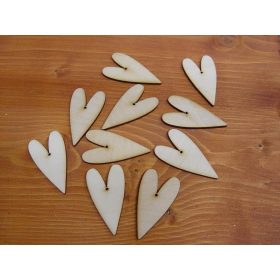 Natúr fa - Hosszúkás szív kicsi 10db/csomag