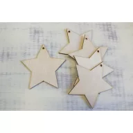 Natúr fa - Csillag 10cm 5db/csomag – karácsonyi dekorációhoz