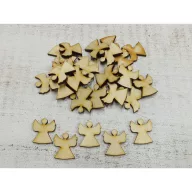 Natúr fa - Angyal 3cm 30db/csomag – karácsonyi dekorációhoz, koszorúhoz