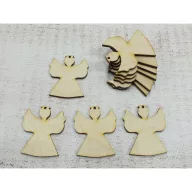 Natúr fa - Angyal 4x5cm 10db/csomag – karácsonyi dekorációhoz, koszorúhoz