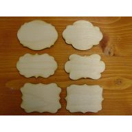 Natúr fa - Táblák vegyes 6x8cm 6db/csomag – festéshez, dekorációhoz