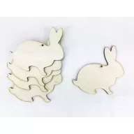 Natúr fa - Nyúl ülő lyukkal 10cm 5db/csomag – húsvéti dekorációhoz