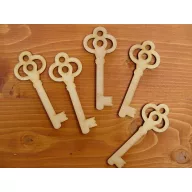 Natúr fa - Kulcs 10cm 5db/csomag – festéshez, dekorációhoz