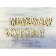 Natúr fa - "Menyasszony Vőlegény" felirat szett – esküvői dekorációhoz