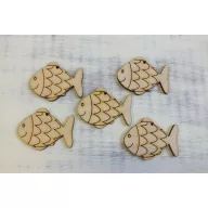 Natúr fa - Hal pikkelyes 5cm 5db/csomag – nyári dekorációhoz