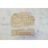 Natúr fa - Kamra rajzos táblával 21x25cm – festéshez, dekorációhoz