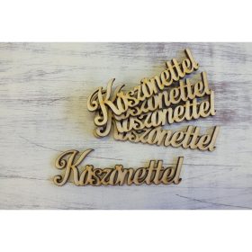   Natúr fa - "Köszönettel" felirat 9,5cm 5db/csomag