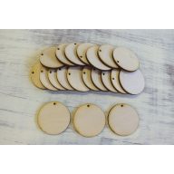 Natúr fa - Kör lap lyukkal 4cm 20db/csomag – festéshez, dekorációhoz