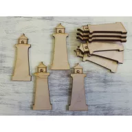 Natúr fa - Világító torony 6cm 10db/csomag – nyári dekorációhoz