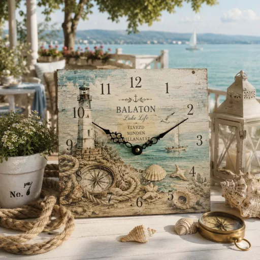 Natúr fa - Négyzet óralap 25x25cm – festéshez, decoupage technikához