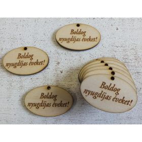   Natúr fa -"Boldog nyugdíjas éveket" ovál tábla 10db/csomag
