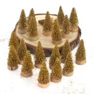 Mini dekor fenyő arany 3,5cm 20db/csomag – koszorúhoz, asztaldíszhez