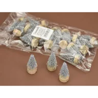 Mini dekor fenyő ezüst 3,5cm 20db/csomag – koszorúhoz, asztaldíszhez