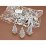 Mini fenyő ezüst 6cm 20db/csomag – koszorúhoz, asztaldíszhez
