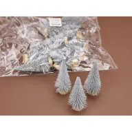 Mini dekor fenyő ezüst 8cm 20db/csomag – koszorúhoz, asztaldíszhez