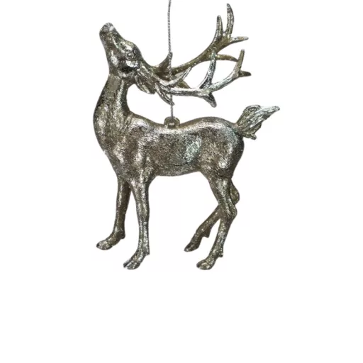 Dísz rénszarvas akasztós ezüst - arany – koszorúhoz, asztaldíszhez