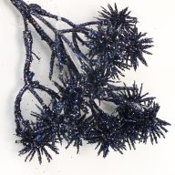 Csillámos szamárkenyér pick - kék - KIFUTÓ – koszorúhoz, természetes dekorációhoz