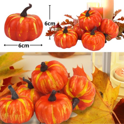 Dekorációs tök - narancssárga 6cm 5db/csomag