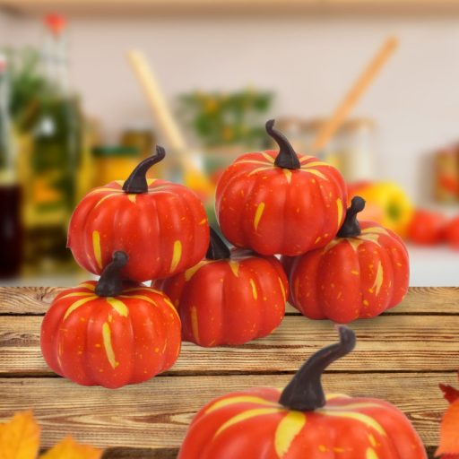 Dekorációs tök - narancssárga 6cm 5db/csomag