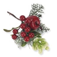 Piros almás bogyós pick 150/dob – virágdekorációhoz, koszorúhoz