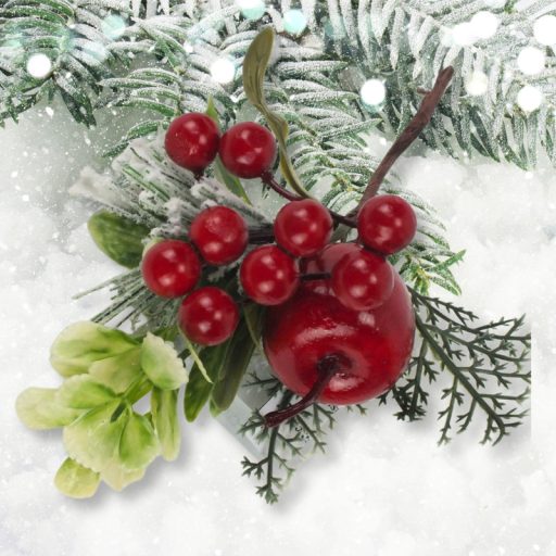 Piros almás bogyós pick 150/dob – virágdekorációhoz, koszorúhoz