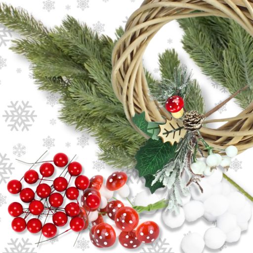 Gombás agancsos pick 150/dob – virágdekorációhoz, koszorúhoz