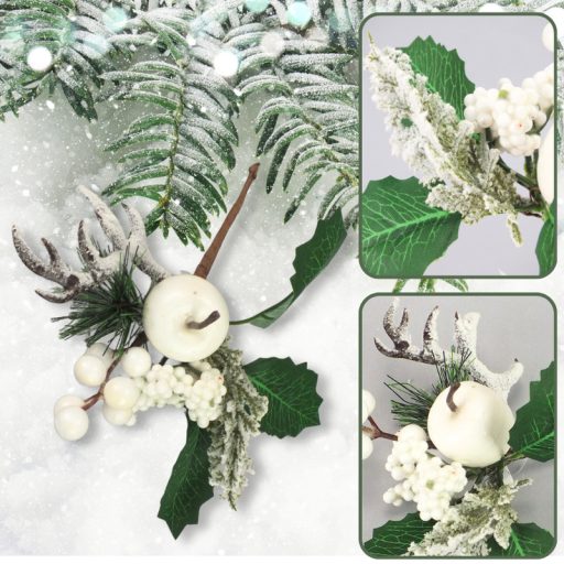 Fehér almás agancsos pick 150/dob – virágdekorációhoz, koszorúhoz