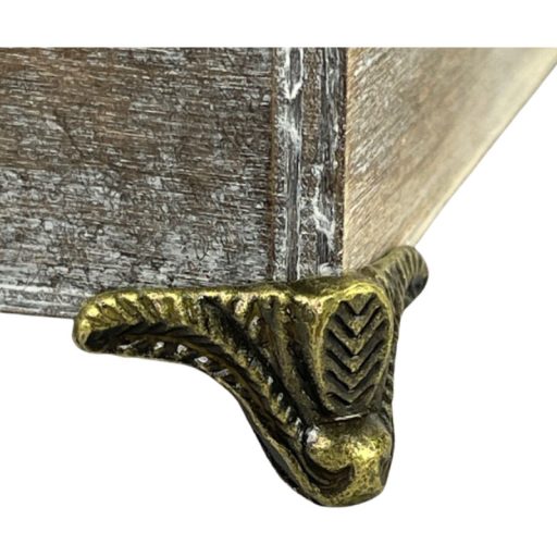 Dekotál szürkésbarna négyzet fém lábon 20x20cm – koszorúkészítéshez