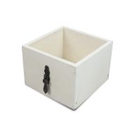 Dekoláda fehér kocka fogantyúval 11*11*8cm – koszorúkészítéshez