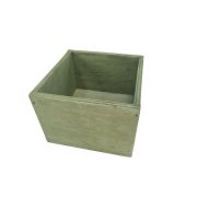 Dekoláda country-zöld rusztikus kocka 11*11*8cm  – koszorúkészítéshez