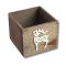 Dekoláda rusztikus kocka 13x13X11cm - Fehér szarvasos – ajtódíszhez, koszorúalapnak