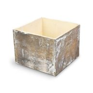 Dekoláda szürkésbarna koptatott kocka 16x16cm – koszorúkészítéshez