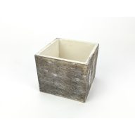 Dekoláda szürkésbarna koptatott kocka 9x9cm – koszorúkészítéshez