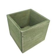 Dekoláda country-zöld rusztikus kocka 9*9*8cm – koszorúkészítéshez