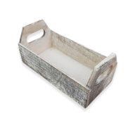 Füles fa ládika szürkésbarna 18x9cm – koszorúkészítéshez