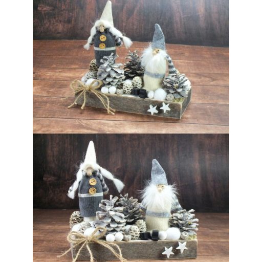 Dekoláda szürkésbarna kicsi 20x10cm, mag:3,2cm – koszorúkészítéshez