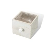 Kocka dekoláda fehér gombbal 13x13cm – koszorúkészítéshez