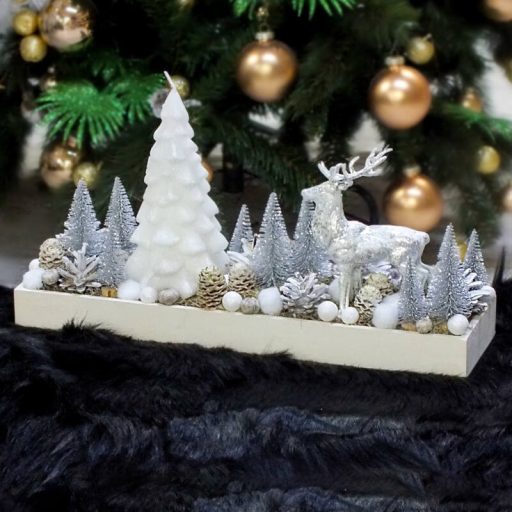 Dekoláda fehér hosszú 35x10cm – koszorúkészítéshez #2367W